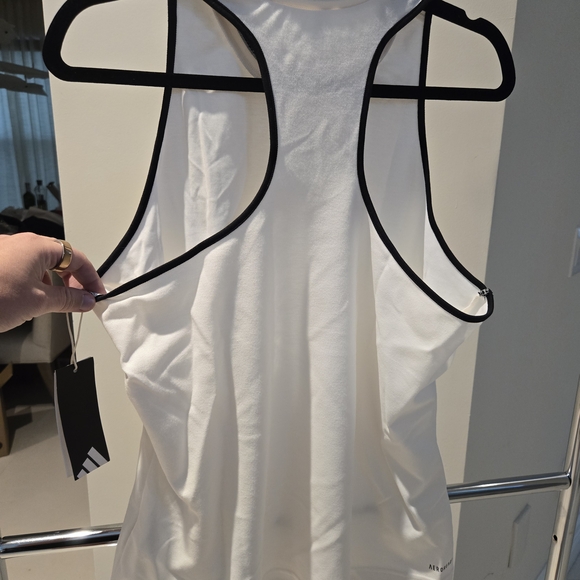 Adidas Women's Cream Tank Top with Black Accents - Picture 11 of 12